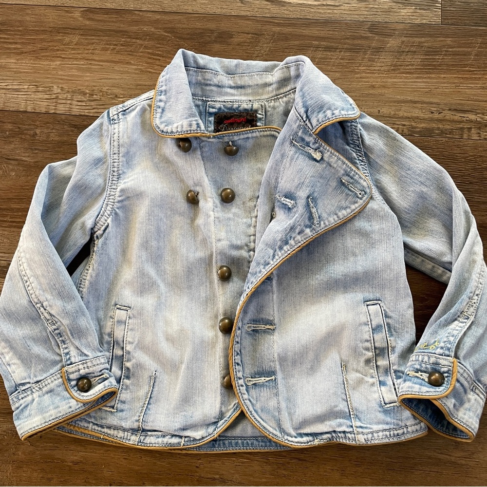 Catimini girls denim button jacket 6